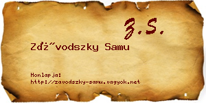 Závodszky Samu névjegykártya